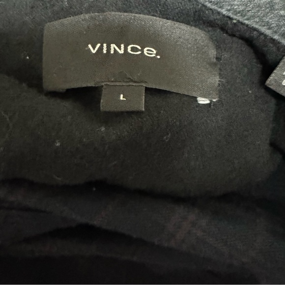 Vince Highway Plaid Hooded Popover Shirt - Size L - Picture 10 of 10